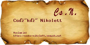 Csákó Nikolett névjegykártya