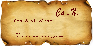 Csákó Nikolett névjegykártya